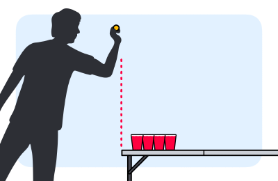 Anleitung wie man Bier Pong Becher am Tisch platziert