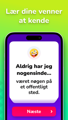 Screenshot Jeg har aldrig app