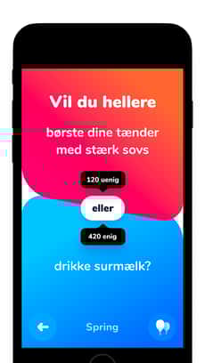Screenshot Hvad vil du helst? app