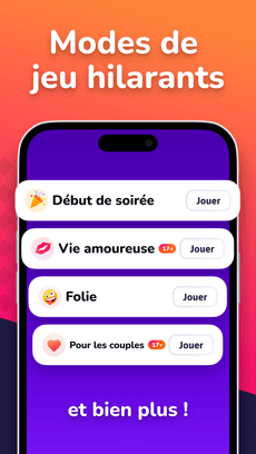 Screenshot Je n'ai jamais app