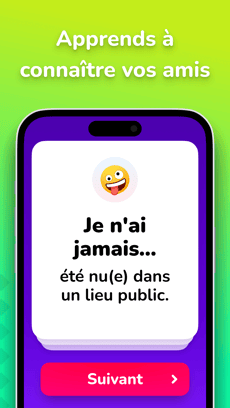 Screenshot Je n'ai jamais app