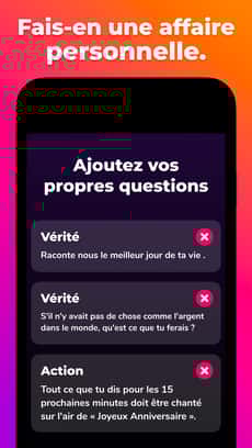 Screenshot Action ou vérité app