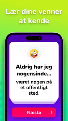 Screenshot Jeg har aldrig app