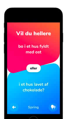 Screenshot Hvad vil du helst? app