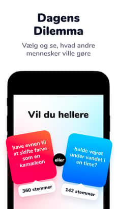 Screenshot Hvad vil du helst? app