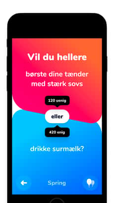 Screenshot Hvad vil du helst? app