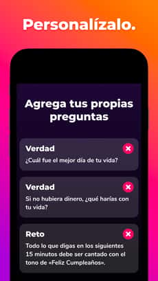 Screenshot Verdad o reto app