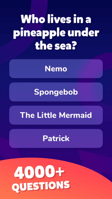 Screenshot Party Trivia app