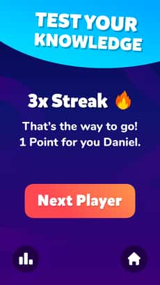 Screenshot Party Trivia app