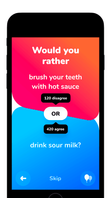 Screenshot Would you rather? app