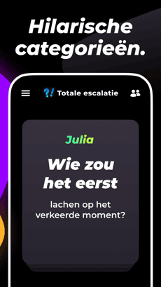 Screenshot Wie zou het eerst? app