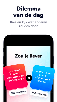 Screenshot Zou je liever? app