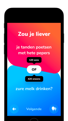 Screenshot Zou je liever? app