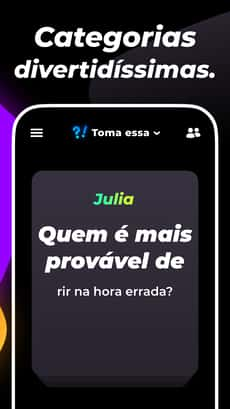 Screenshot Quem é mais provável app