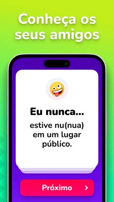 Screenshot Eu nunca app