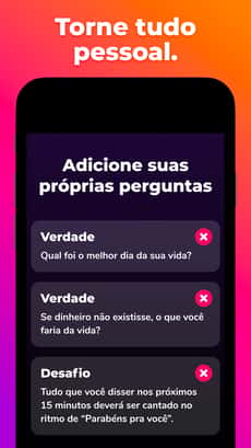 Screenshot Verdade ou desafio app