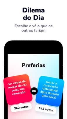 Screenshot O que você prefere? app