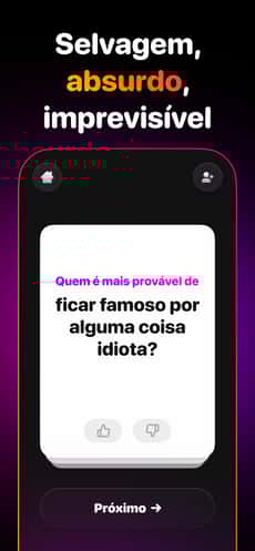Screenshot Quem é mais provável app