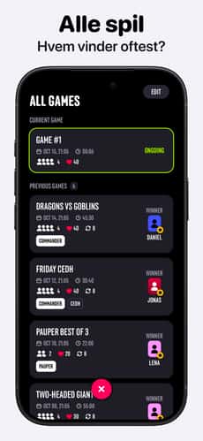 Screenshot MTG Livtæller: Lotus app