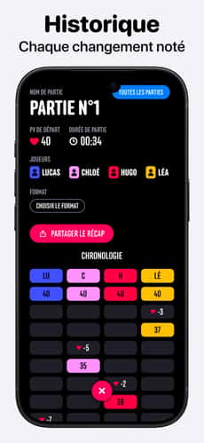 Screenshot Compteur de vie Magic MTG : Lotus app