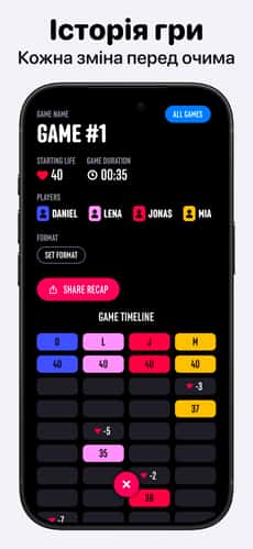 Screenshot Лічильник життів MTG: Lotus app