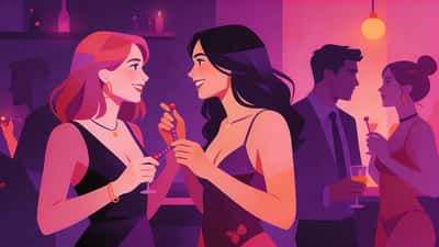 Tineri adulți la o petrecere intimă de seară joacă jocuri de petrecere obraznice cu priviri cochete și iluminat cald de ambianță