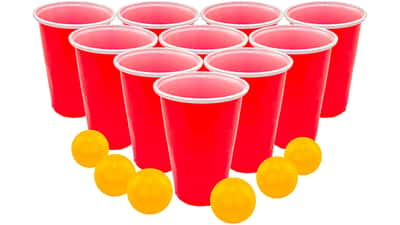 ping pong balls + red cups