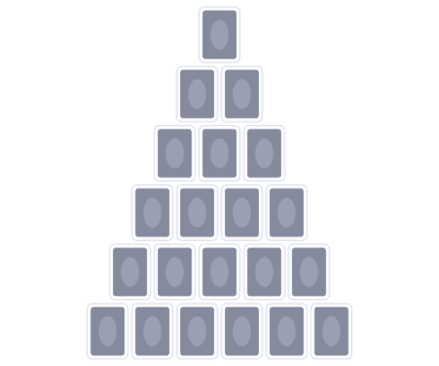 layout for the card game Pyramid