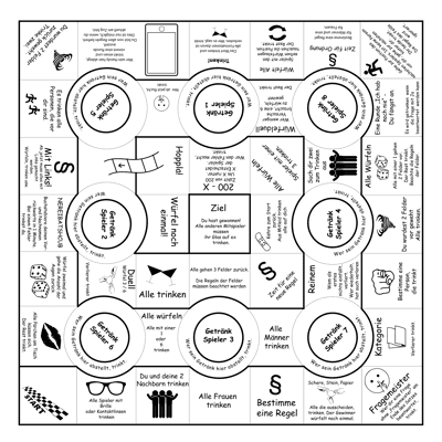 Spieltisch - das Trinkspiel zum DIY ausdrucken