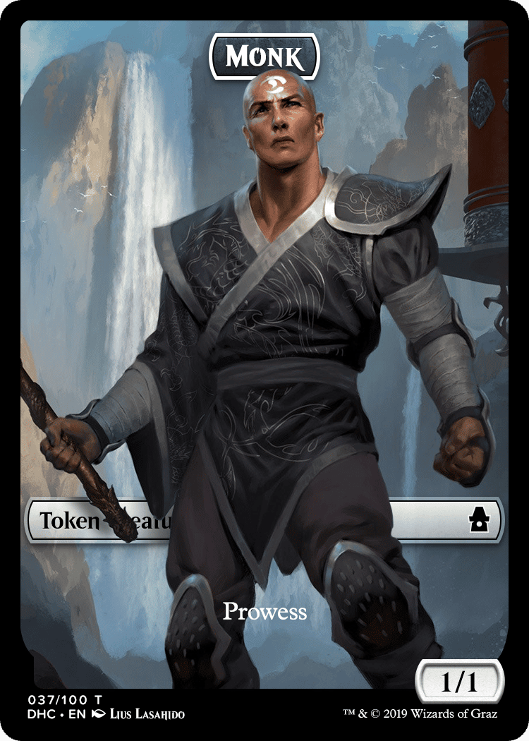 Magic The Gathering: Custom Monk 1/1 Full Art Token Card