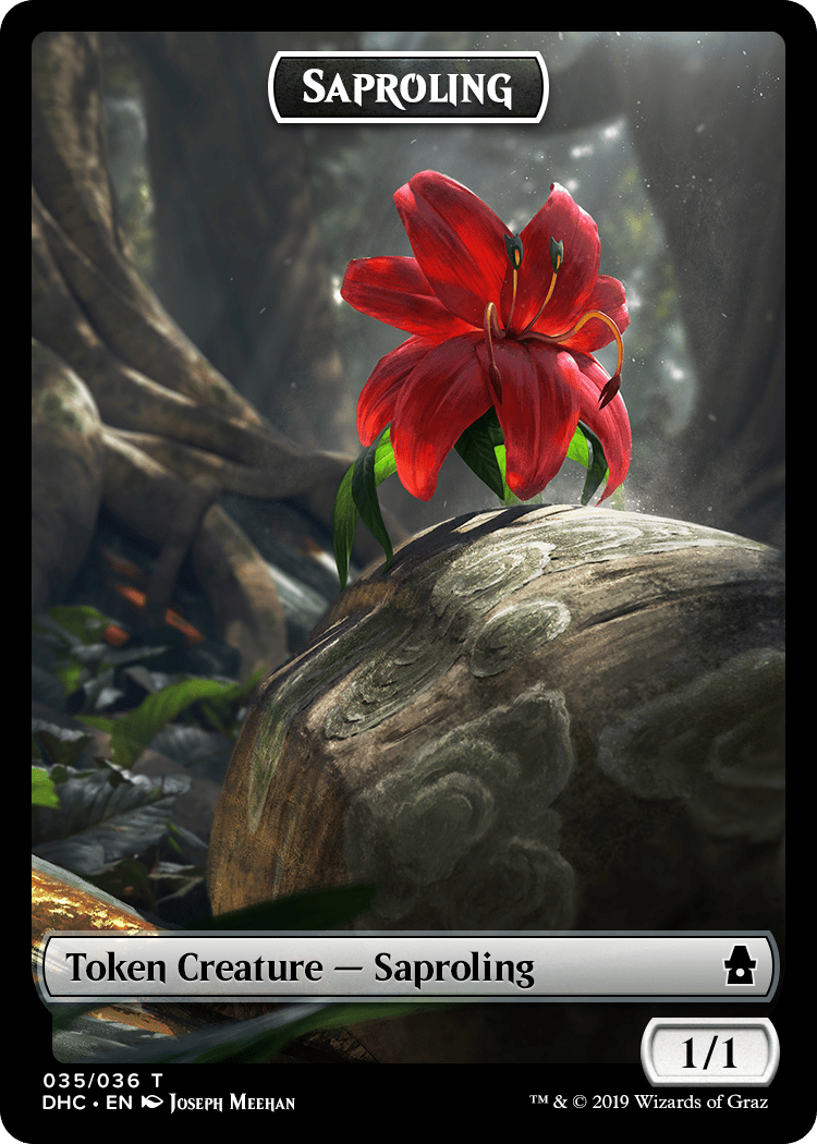 Magic The Gathering: Custom Saproling 1/1 Full Art Token Card