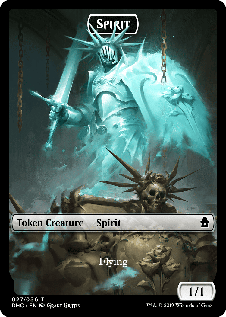 Magic The Gathering: Custom Spirit 1/1 Full Art Token Card