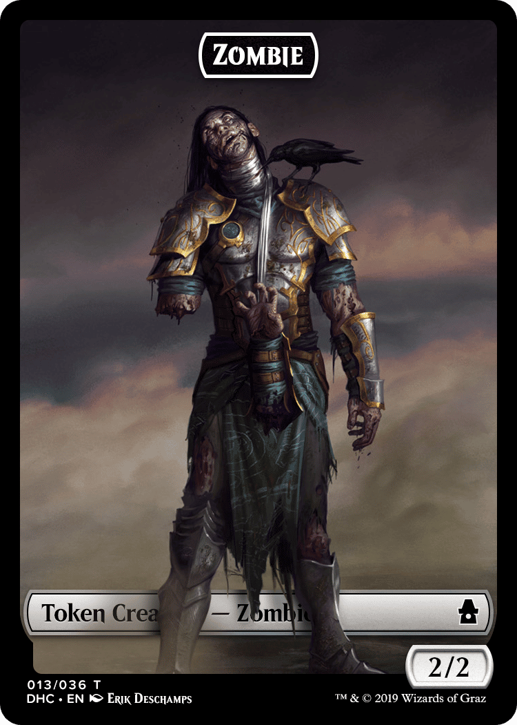 Magic The Gathering: Custom Zombie 2/2 Full Art Token Card