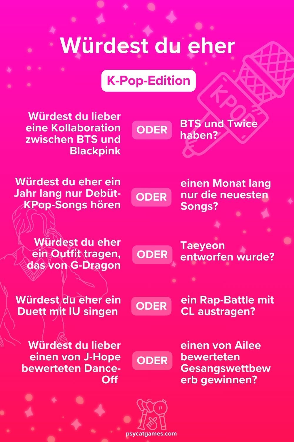 Kpop Würdest du eher? Questions