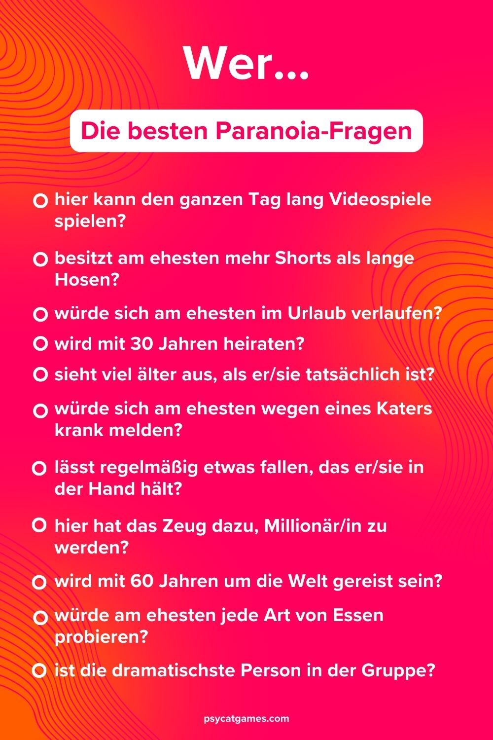 Die besten Paranoia Fragen