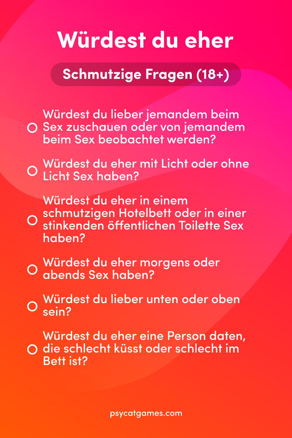 Schmutzige Würdest du eher? Fragen