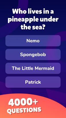 Screenshot Party Trivia app