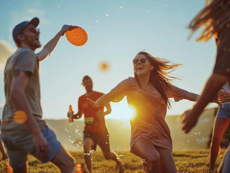 "Beersbee": Fun Frisbee Drinking Game for Outdoor Gatherings