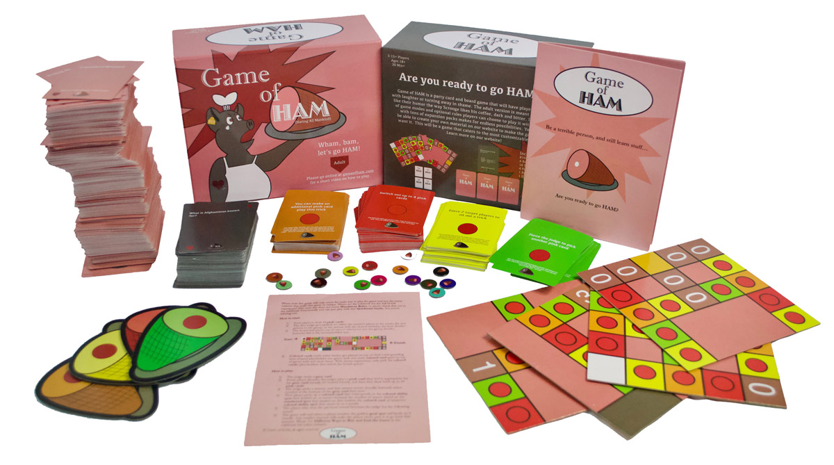 The Ultimate Party Game Game of HAM board and cards