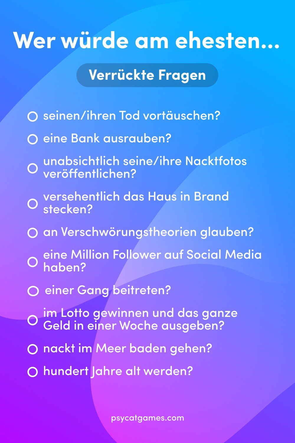 250+ Beste "Wer würde eher"Fragen für jede Party 😃