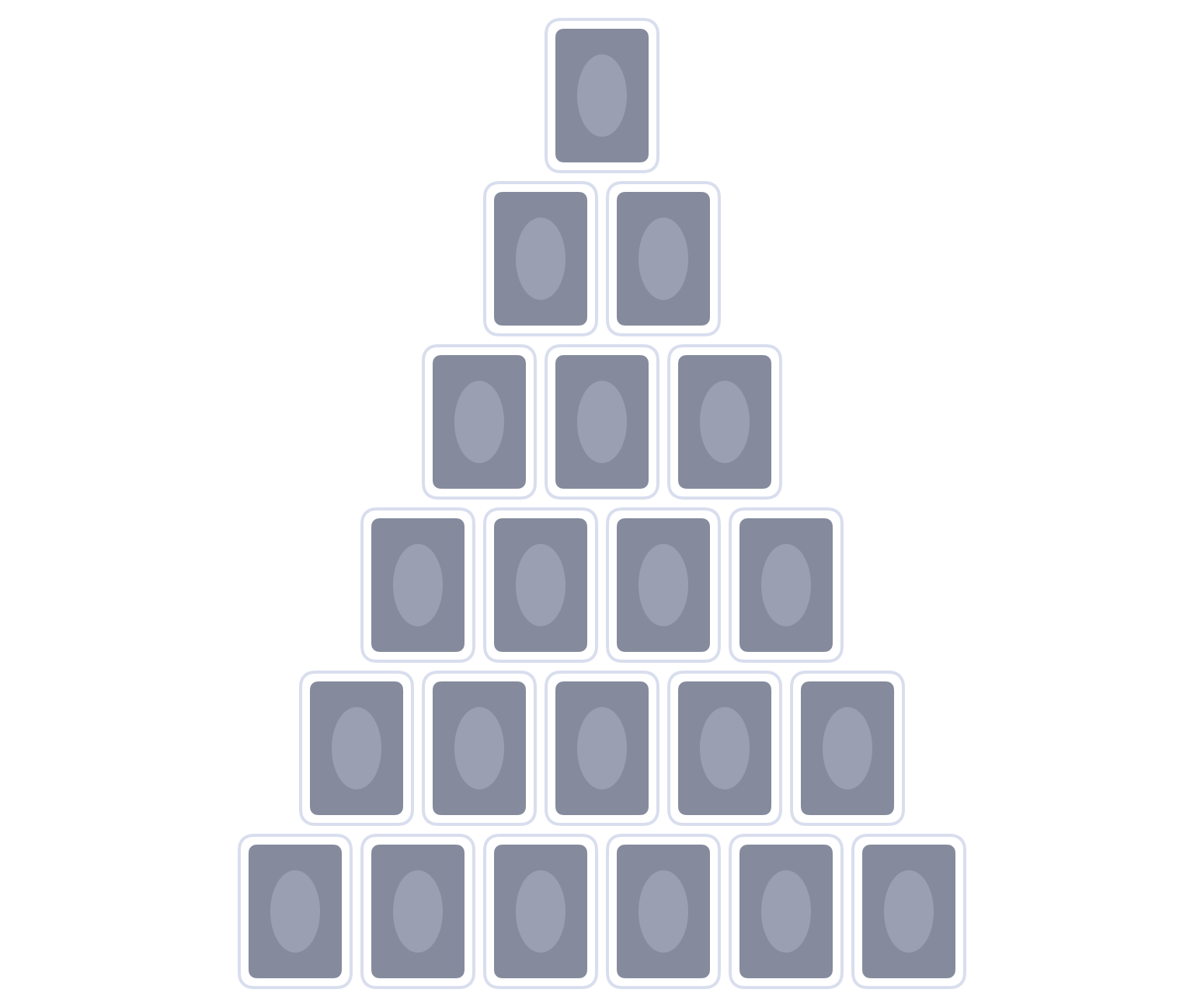 layout for the card game Pyramid