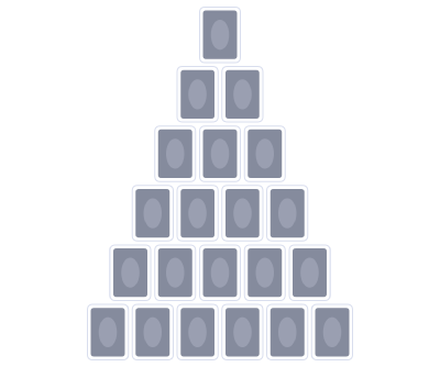 layout for the card game Pyramid