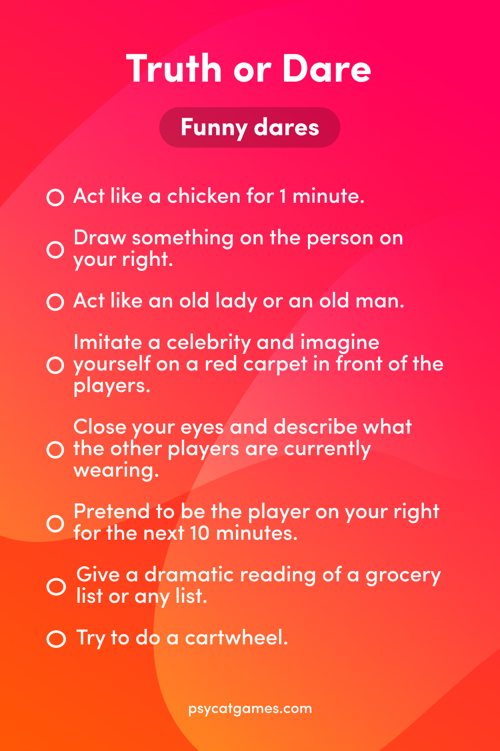 Latest truth or dare questions to challenge - artofit