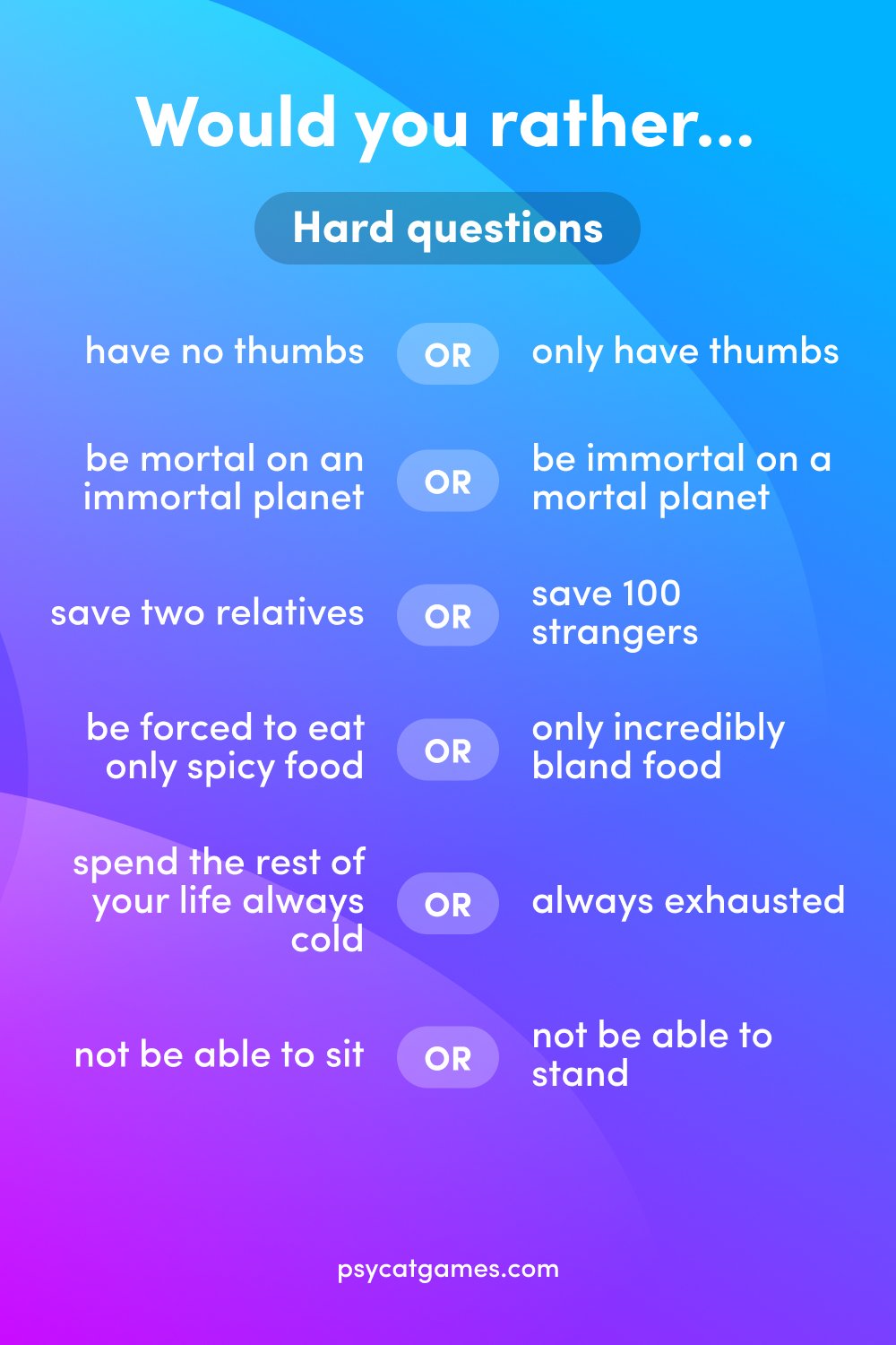 Would you rather?  35 Hardest questions.🤔🔥 