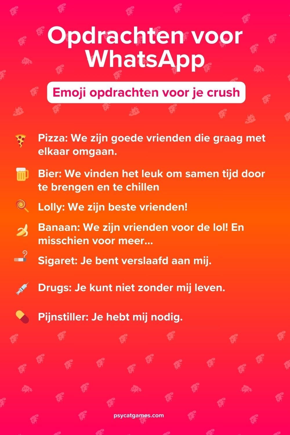 Emoji WhatsApp uitdagingen voor je crush