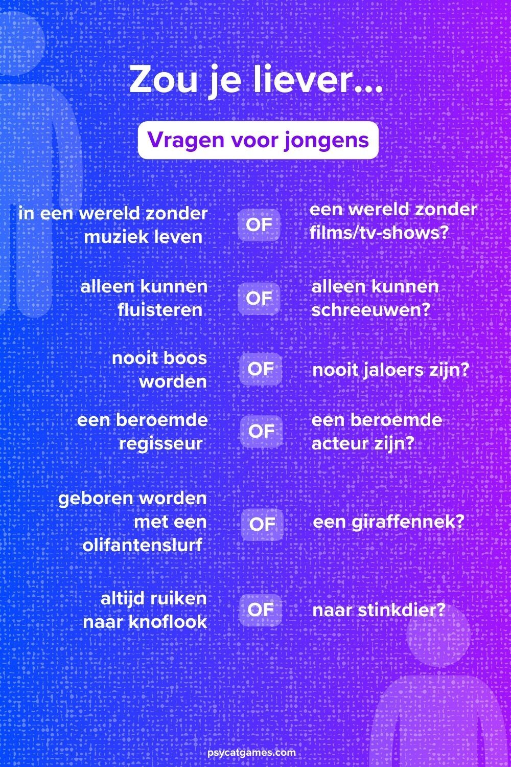 Dilemma vragen voor jongens