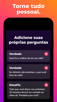 Screenshot Verdade ou desafio app