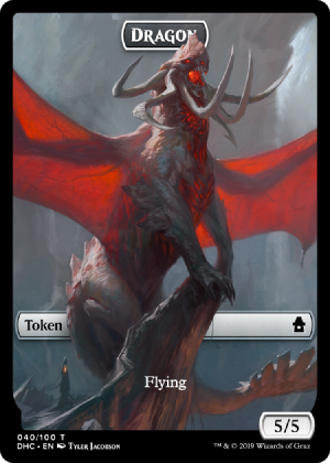 Magic The Gathering: Custom Flying Dragon 5/5 Full Art Token Card