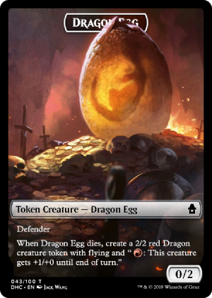 Magic The Gathering: Custom Dragon Egg 0/2 Full Art Token Card