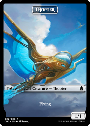 Magic The Gathering: Custom Flying Thopter 1/1 Full Art Token Card